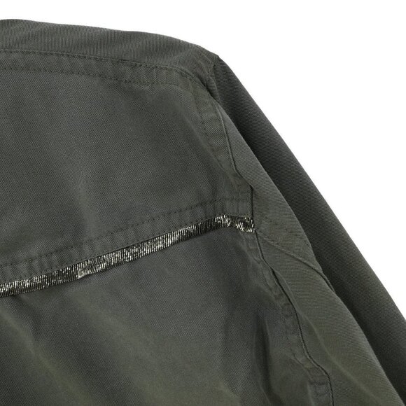 Free People Button Front Green Shirt Size S Off Campus Moss Metallic Pockets - Picture 8 of 12